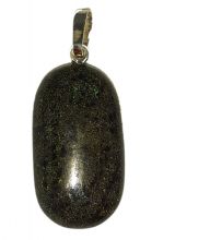 Andamooka-Opal Anhänger, Kettenanhänger mit Silber Schlaufe, Einzelstück schwarz-bunt schimmernder Schmuckanhänger, Opalanhänger,N-R2