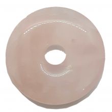 Rosenquarz Donut, Pi Scheiben Anhänger, ca. 50mm