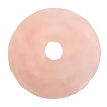 Rosenquarz Donut, Pi Scheiben Anhänger, ca. 50mm