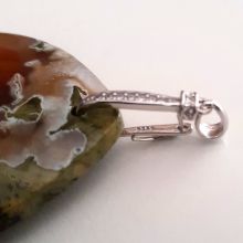 Rhyolite Anhänger | Halsschmuck mit Silber-Schlaufe | Schmuckanhänger aus natürlichem Stein Rhyolite