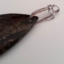 Apache-Gold Halsschmuck, Edelstein Anhänger mit 925 Silber Öse, natürlicher Stein Schmuckanhänger