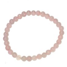 Rosa Quarz Stretch-Perlen-Armband | Rosa Kristall Heilstein Kugelarmband für Damen und Herren | Echtes Edelstein Schmuck Armband | Rosenquarz Stein der Liebe