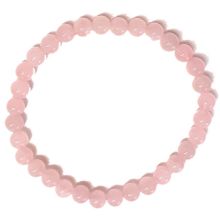 Rosa Quarz Stretch-Perlen-Armband | Rosa Kristall Heilstein Kugelarmband für Damen und Herren | Echtes Edelstein Schmuck Armband | Rosenquarz Stein der Liebe