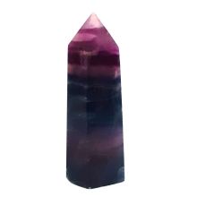 Regenbogen-Fluorit Stein Spitze | Fluorit Kristall Obelisk mehrfarbig | Fluorit Regenbogen Massage-Stab-Standspitze | N273