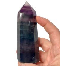 Regenbogen-Fluorit Stein Spitze | Fluorit Kristall Obelisk mehrfarbig | Fluorit Regenbogen Massage-Stab-Standspitze | N273