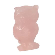 Eule aus rosa Quarz, Edelstein Tier Eule ca.5 cm, Rosenquarz Stein Figur