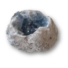 Coelestin Geode | Edelstein Stufe hell-blau | sehr schöne, dekorative Stein Geode echt | Natur belassen | N669