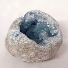Coelestin Geode | Edelstein Stufe hell-blau | sehr schöne, dekorative Stein Geode echt | Natur belassen | N669