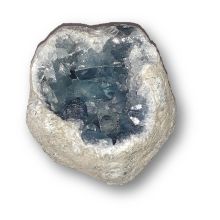 Coelestin Geode | Edelstein Stufe hell-blau | sehr schöne, dekorative Stein Geode echt | Natur belassen | N166