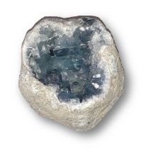 Coelestin Geode | Edelstein Stufe hell-blau | sehr schöne, dekorative Stein Geode echt | Natur belassen | N669