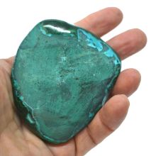 Chrysokoll-Malachit Trommelstein gross | Edelstein-Minaral poliert |Natürlicher Chrysocolla Malachit blau-grün | unbehandeltes Sammlerstück N164