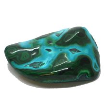 Chrysokoll-Malachit Trommelstein gross | Edelstein-Minaral poliert |Natürlicher Chrysocolla Malachit blau-grün | unbehandeltes Sammlerstück N164