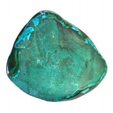 Chrysokoll-Malachit Trommelstein gross | Edelstein-Minaral poliert |Natürlicher Chrysocolla Malachit blau-grün | unbehandeltes Sammlerstück N164