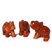roter Jaspis Stein Elefant - Edelstein Elefant 4 cm, Steintier Elefant Jaspis gemasert, Edelsteinfigur