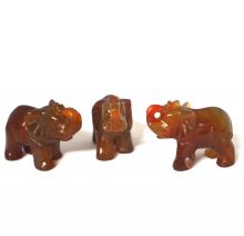 Karneol Elefant - Edelstein Tier Elefant 5 cm, Tiergravur Karneol Stein, Steintier Elefant Gravur, Edelsteinfigur Elefant