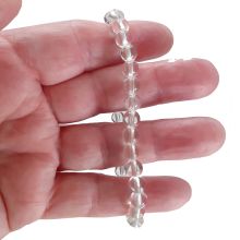 Bergkristall Armband mit 6mm große Perlen | Kugelarmband mit elastischem Faden | Edelstein Kristall Armschmuck
