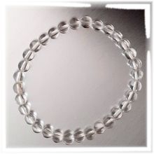 Bergkristall Armband mit 6mm große Perlen | Kugelarmband mit elastischem Faden | Edelstein Kristall Armschmuck
