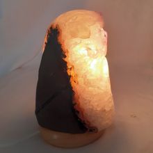 Amethyst Stein-Lampe | kleine Naturstein Edelsteinlampe | Amethyst-Kristall Leuchte poliert |Amethyst hell violett Deko-Lampe |auch mit LED Leuchtmittel zu verwenden | N220