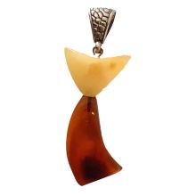 Bernsteinschmuck Anhänger Katze | Bernsteinanhänger mit Öse | Edelsteinschmuck Kettenanhänger aus Ostsee Bernstein für Damen | Cognacfarbender Naturbernstein | Ostseeschmuck Gold der Ostsee | Nr.2