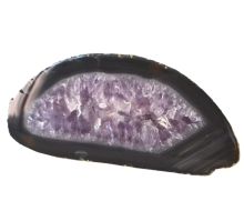 Amethyst Scheibe aus Brasilien | Edelstein flach poliert | echte Amethystscheibe | Kristall Scheibe zur Dekoration | Natur belassen N647