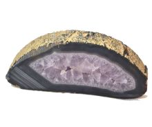 Amethyst Scheibe aus Brasilien | Edelstein flach poliert | echte Amethystscheibe | Kristall Scheibe zur Dekoration | Natur belassen N647