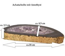 Amethyst Scheibe aus Brasilien | Edelstein flach poliert | echte Amethystscheibe | Kristall Scheibe zur Dekoration | Natur belassen N647