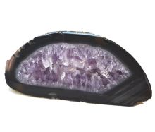 Amethyst Scheibe aus Brasilien | Edelstein flach poliert | echte Amethystscheibe | Kristall Scheibe zur Dekoration | Natur belassen N647