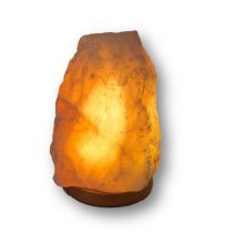 Echte Rosenquarz Stein Lampe groß kaufen | Edelsteinlampe | Hellrosa Kristall Edelstein-Leuchte für Ihre Wohn- und Schlafräume mit hellem Holz Sockel| 8-9 kg