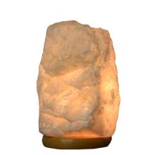 Bergkristall Rohsteinlampe gross | Naturgewachsene Kristall Stein Lampe kaufen| Edelsteinlampe mit Holzsockel | Bergkristall-Leuchte 5-6kg