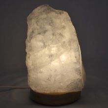 Bergkristall Rohsteinlampe, ca.5-6 kg, Naturgewachsene Kristall Stein Lampe kaufen, Edelsteinlampe mit Holzsockel, Stein-Leuchte