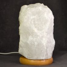 Bergkristall Rohsteinlampe, ca.5-6 kg, Naturgewachsene Kristall Stein Lampe kaufen, Edelsteinlampe mit Holzsockel, Stein-Leuchte