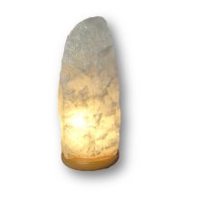 Bergkristall Rohstein Lampe, Naturgewachsene Kristall Stein Lampe kaufen, Edelsteinlampe mit Holzsockel, Bergkristall-Rohstein 8-9 kg