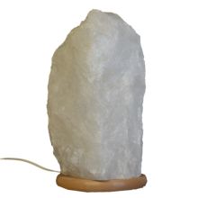 Bergkristall Edelstein- Lampe | Naturgewachsene grosse Kristall Stein Lampe kaufen| Edelsteinlampe mit Holzsockel | Bergkristall-Leuchte 9-10kg