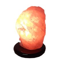 Rosenquarz Lampe | kleine Edelsteinlampe kaufen | Rosa Kristall Stein Leuchte auf dunklem Onyx Marmor Sockel | Rosa Quarz  Rohstein Lampe, N180