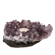 Amethyst Teelicht-Halter| Edelstein Naturstein Teelicht | Geschenk Tipp |stimmungsvoll am Abend, dekorativ am Tag | N112