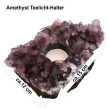 Amethyst Teelicht-Halter| Edelstein Naturstein Teelicht | Geschenk Tipp |stimmungsvoll am Abend, dekorativ am Tag | N112