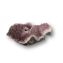 Amethyst Stein Teelicht,  echtes Naturstein Amethyst Drusen-Stück als Teelichthalter, N700