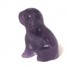 Amethyst Hund, Amethyst Stein Hund, Edelstein Tier Hund 5 cm, Edelstein Hund