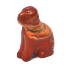 Jaspis Hund, roter Jaspis Stein Hund, Edelstein Hund Jaspis rot 5 cm, Edelstein Tier