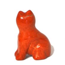 Jaspis Katze, Stein Katze roter Jaspis 5 cm, Edelstein Jatze Jaspis rot