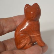 Jaspis Katze, Stein Katze roter Jaspis 5 cm, Edelstein Jatze Jaspis rot