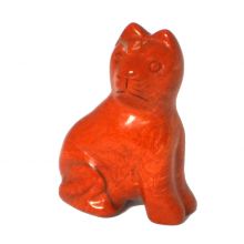 Jaspis Katze, Stein Katze roter Jaspis 5 cm, Edelstein Jatze Jaspis rot