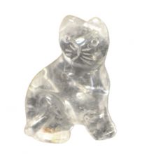 Bergkristall Katze - Edelstein Kristall Katze, Bergkristall Tier - Krisatll Katze 5 cm