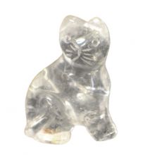 Bergkristall Katze, Edelstein-Tier-Katze, Deko- Kristall Katze 5 cm