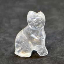 Bergkristall Katze - Edelstein Kristall Katze, Bergkristall Tier - Krisatll Katze 5 cm