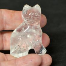Bergkristall Katze, Edelstein-Tier-Katze, Deko- Kristall Katze 5 cm