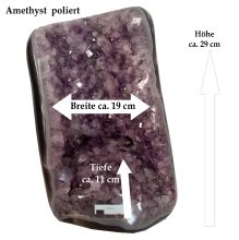 Amethyst Geode, Echter Amethyst Kristall Edelstein, großes Amethyst Standobjekt, poliert, N785