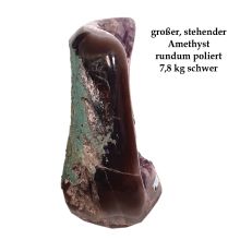 Amethyst Geode, Echter Amethyst Kristall Edelstein, großes Amethyst Standobjekt, poliert, N785