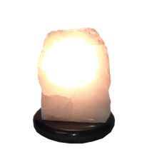 Bergkristall Stein Lampe Front poliert | natürliche Kristall Leuchte  | Edelsteinlampe mit Steinsockel