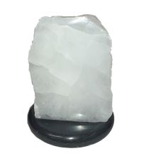 Bergkristall Stein Lampe Front poliert | natürliche Kristall Leuchte | Edelsteinlampe mit Steinsockel